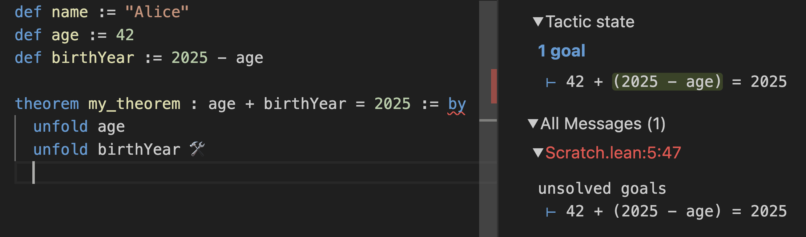 Goal: 42 + (2025 - age) = 2025